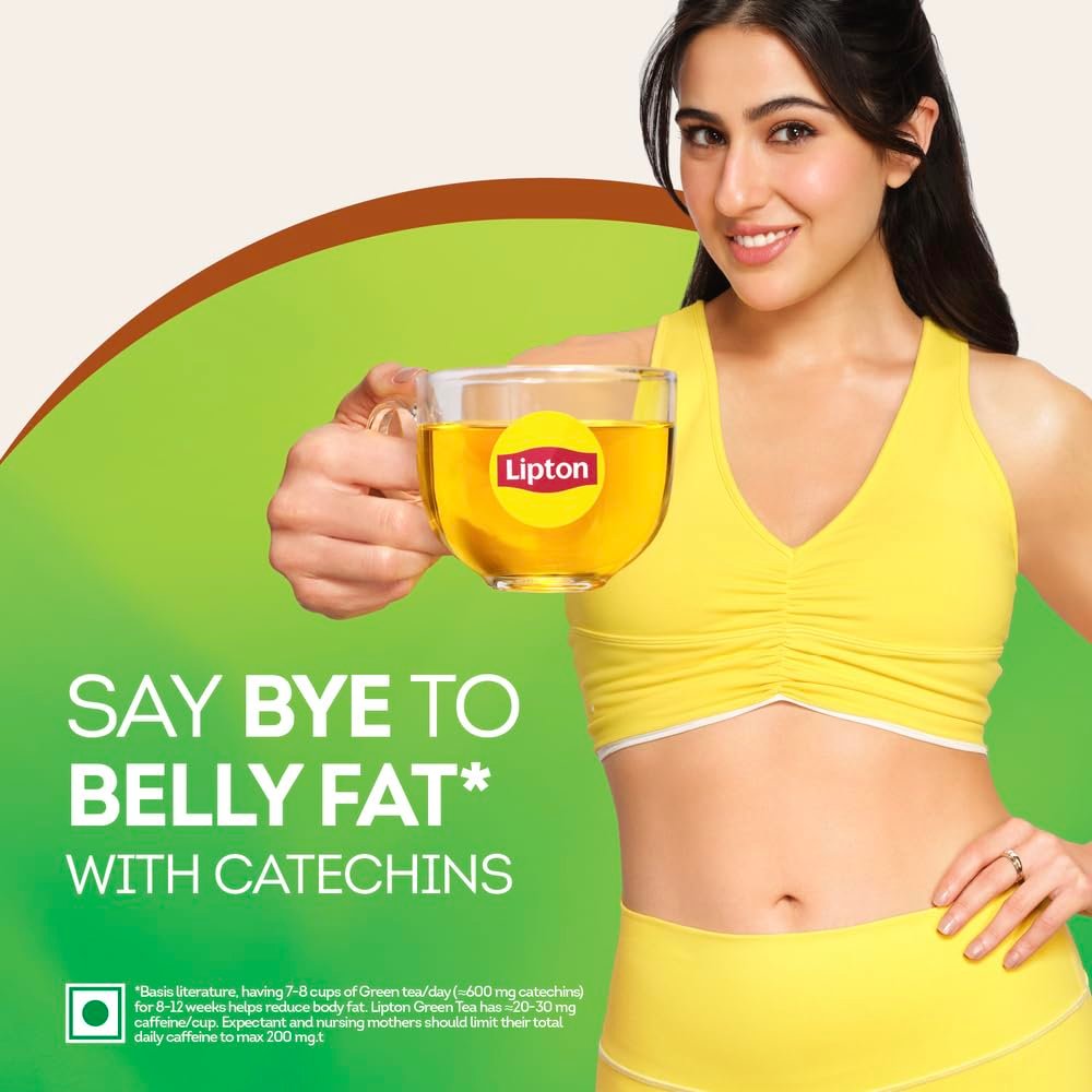Lipton Green Tea, Lemongrass Ginger, 25 Tea Bags, for Weight Loss, with Catechins to Boost Metabolism, Zero Added Sugar, All Natural Ingredients - Image 3