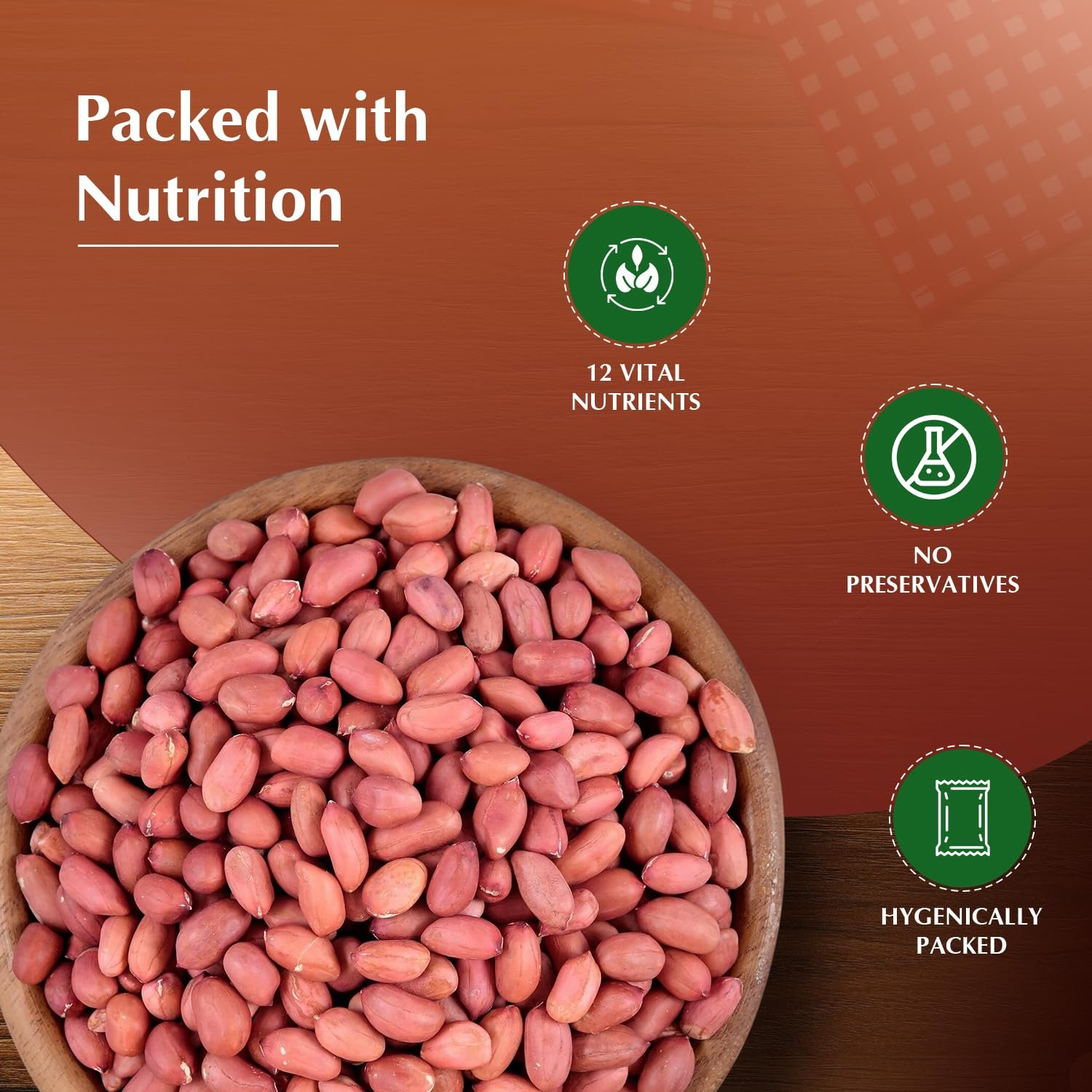 Amazon Brand - Vedaka Raw Peanuts | 1 Kg | Groundnut Kernel | Moongfali | Rich Source of Protein & Fiber | No Artificial Colours & No Preservatives - Image 3