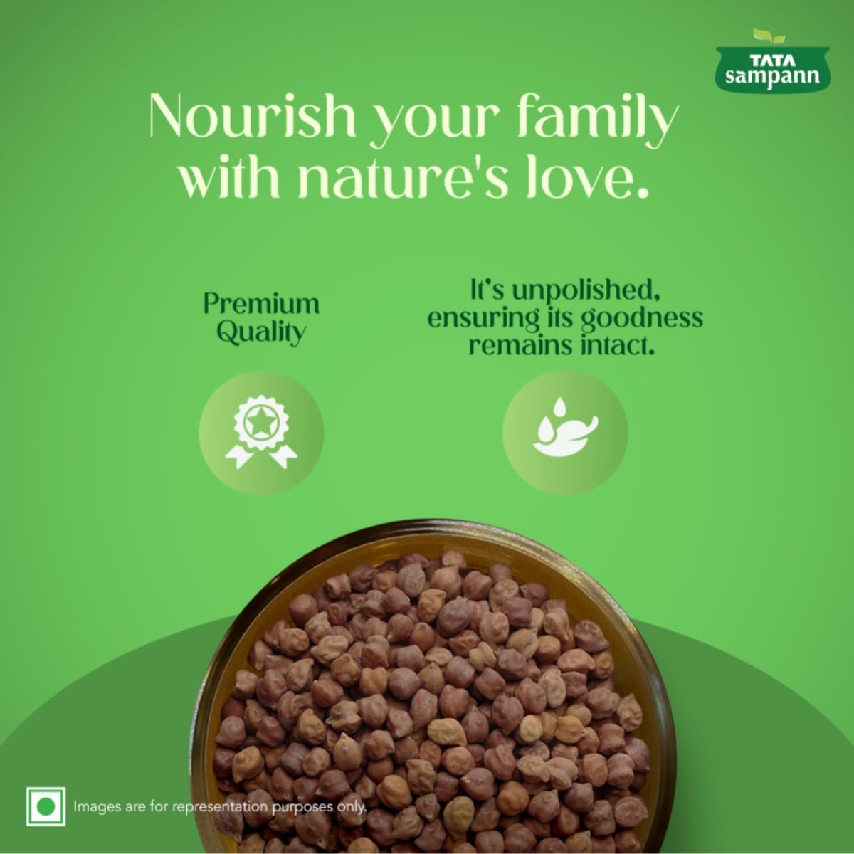 Tata Sampann Unpolished Kala (Black, Brown) Chana, 1kg - Image 4