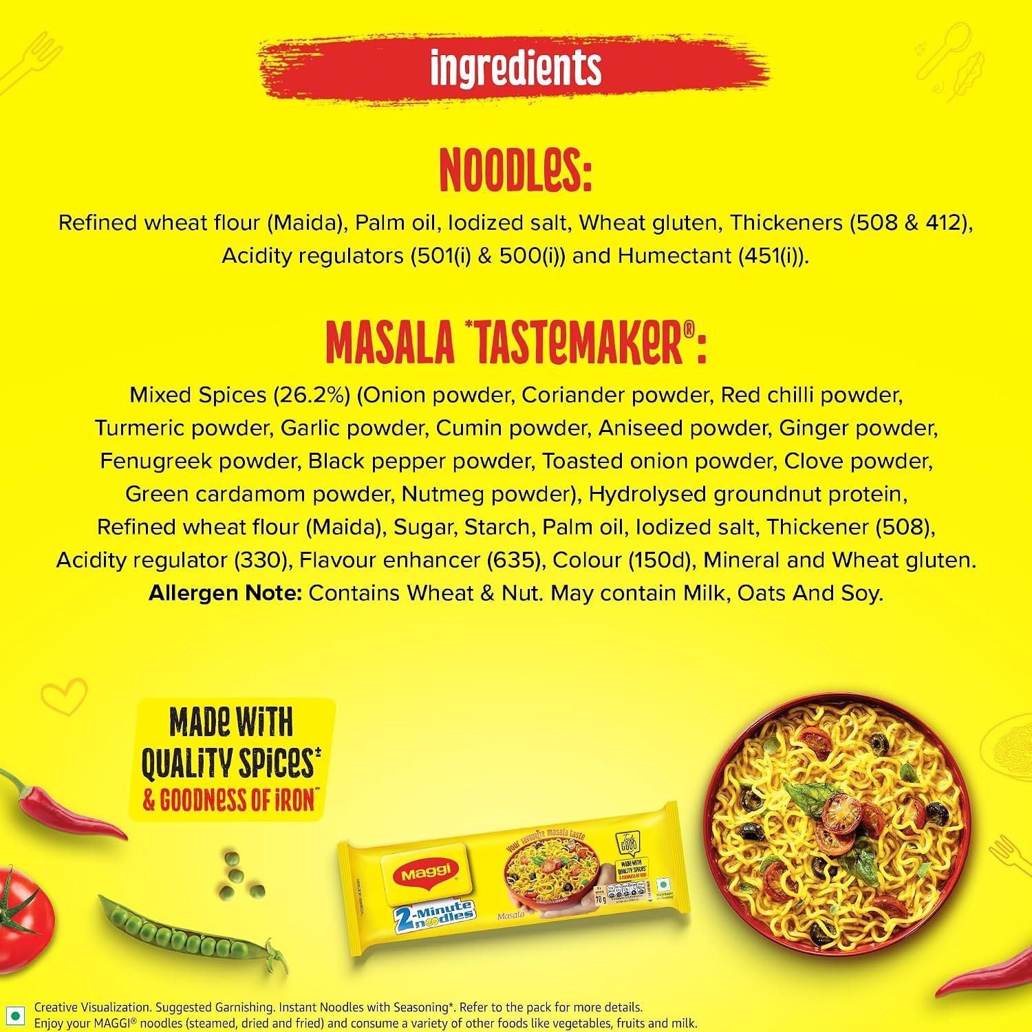 MAGGI 2-Minute Instant Noodles 560g/600g (weight may vary) | Your favourite masala noodles with goodness of iron; Made with choicest quality spice - Image 3