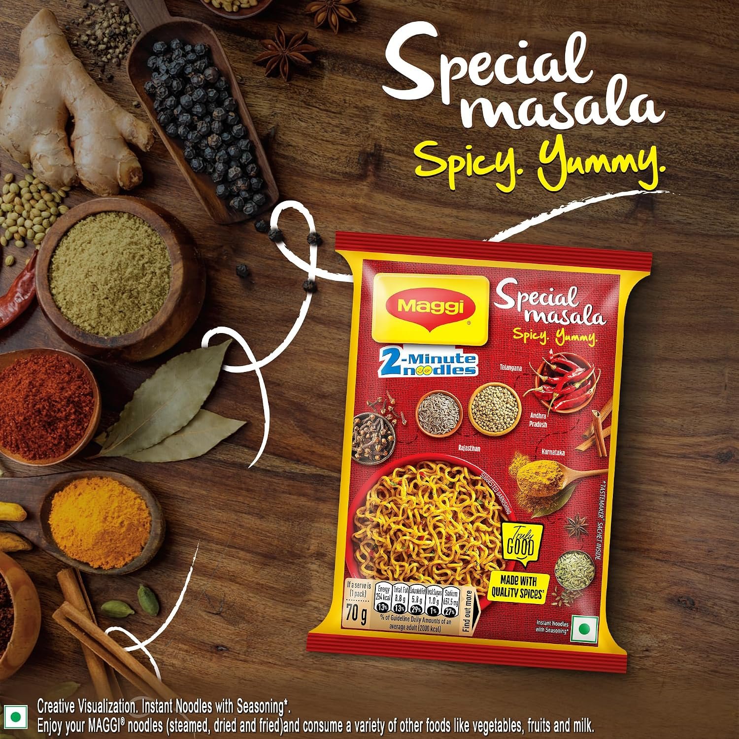 MAGGI 2-Minute Special Masala Instant Noodles,280g/300g (Weight May Vary) | Classic special masala flavour instant noodles in a bigger multi-serve pouch, ready in 2 minutes - Image 9